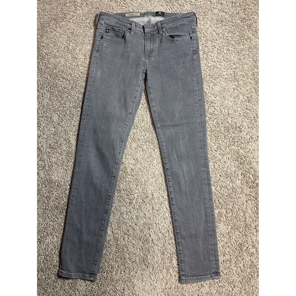 AG Adriano Goldschmied The Stilt Ankle Grey Cigarette Leg Jeans Women 26 Low